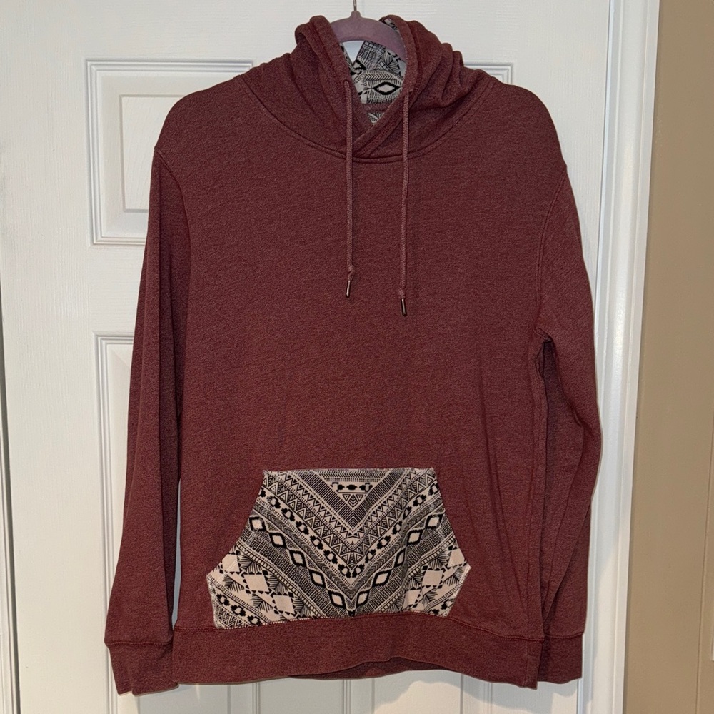 On The Byas light red tribal pattern hoodie